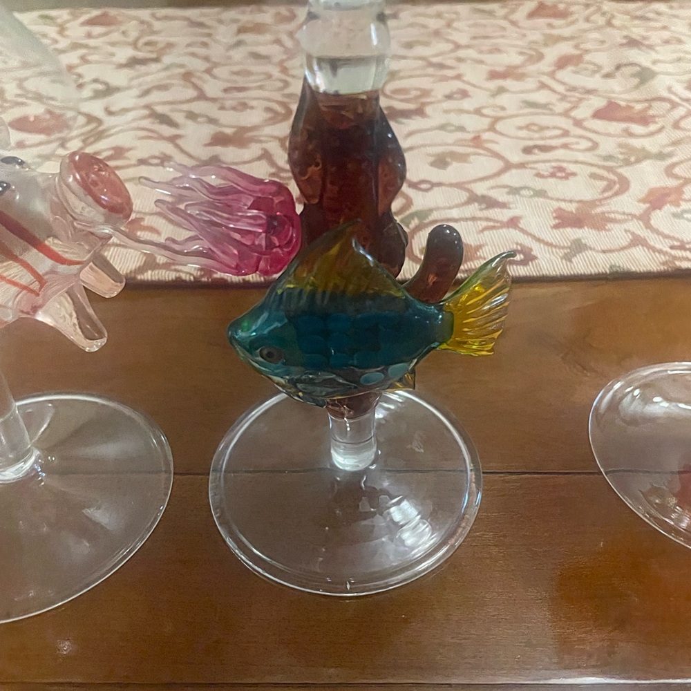 Colorful Fish Stem Wine Glass